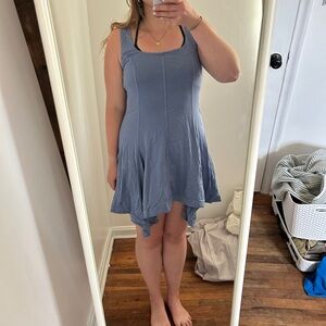Anthropologie Asymmetrical Blue Dress
